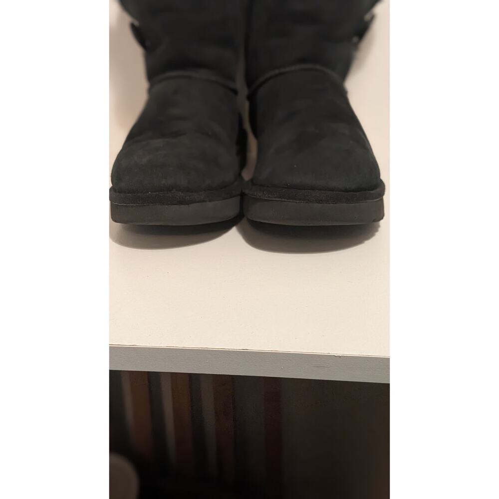 UGG Bailey Button black suede boots women's winter boots